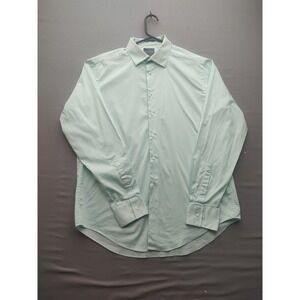 Madison Slim Fit Men's Green Dress Shirt Long Sleeves L 16-16 1/2 34-35